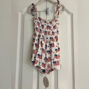 Smocked swirl bodysuit American dreams, 18 to 24 months Caden Lane